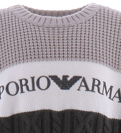 Emporio Armani Bluse - Akryl/Uld - Stripes Beige Emporio Armani Bluse - Akryl/Uld - Stripes Beige