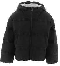Emporio Armani Dynejakke - Sort m. Logostriber Emporio Armani Dynejakke - Sort m. Logostriber