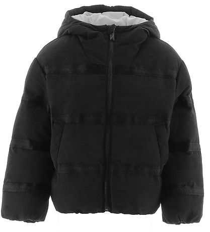 Emporio Armani Dynejakke - Sort m. Logostriber Emporio Armani Dynejakke - Sort m. Logostriber