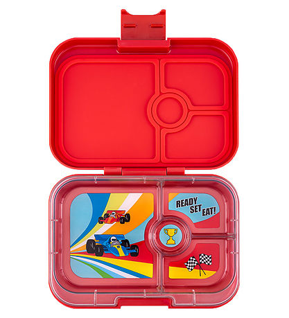 Yumbox Madkasse m. 4 Rum - Bento Panino - Roar Red/Race Cars Yumbox Madkasse m. 4 Rum - Bento Panino - Roar Red/Race Cars