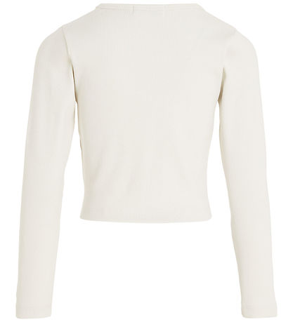 Calvin Klein Bluse - Cropped - Rib - Ivory