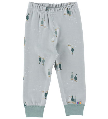 Joha Leggings - Wool/Cotton - Dusty Green w. Geese
