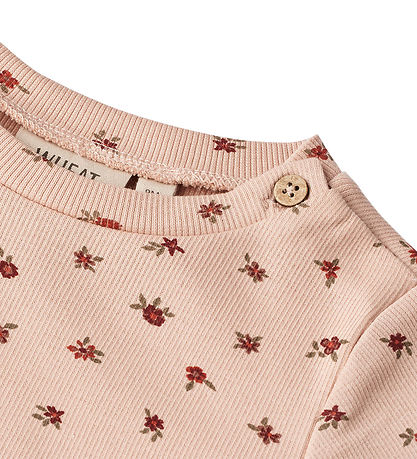 Wheat Kjole - Rib - Ryle - Pink Sand Flowers Wheat Kjole - Rib - Ryle - Pink Sand Flowers