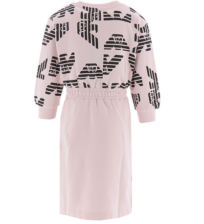 Emporio Armani Sweatkjole - Rosa/Sort m. Logoer Emporio Armani Sweatkjole - Rosa/Sort m. Logoer