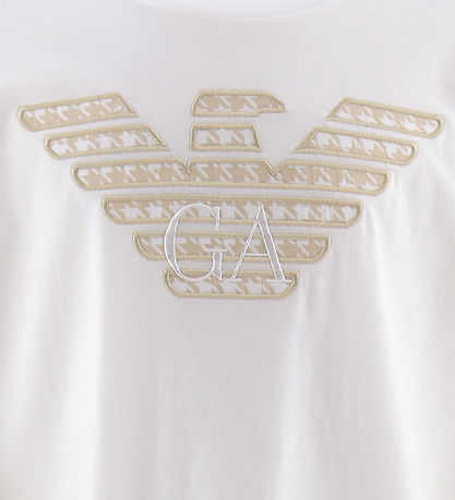 Emporio Armani Bluse - Hvid/Beige m. Logo Emporio Armani Bluse - Hvid/Beige m. Logo