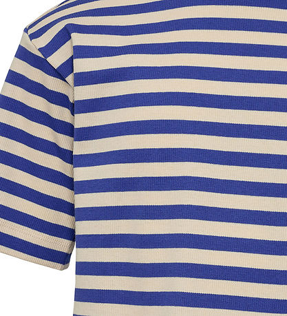 Sofie Schnoor Girls T-shirt - Rib - Blå/Cremestribet