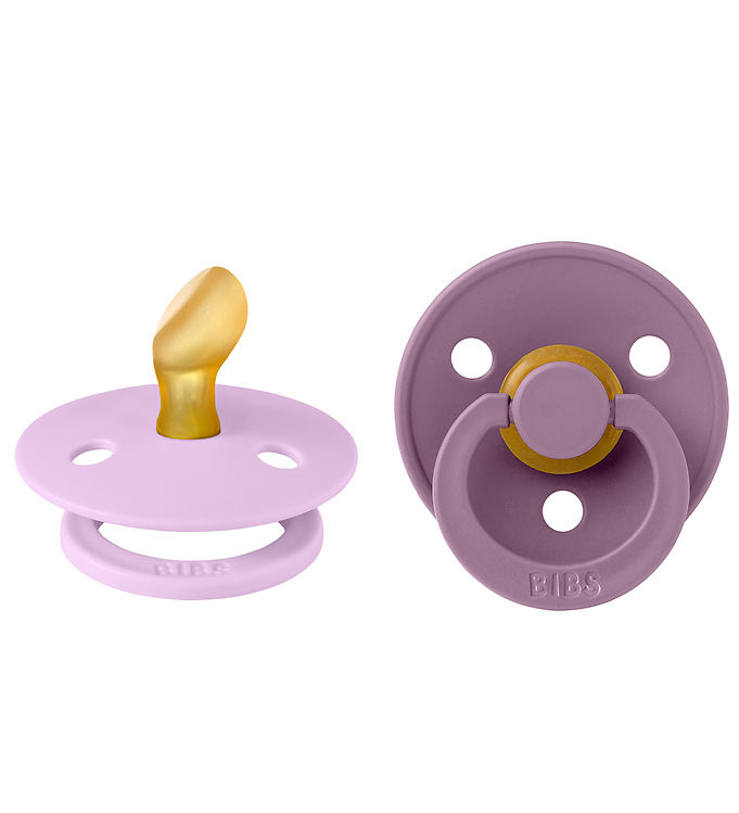 BIBS Anatomisk Colour Sut - 2-Pak - Str. 2 - Naturgummi - Violet Sky/Mauve