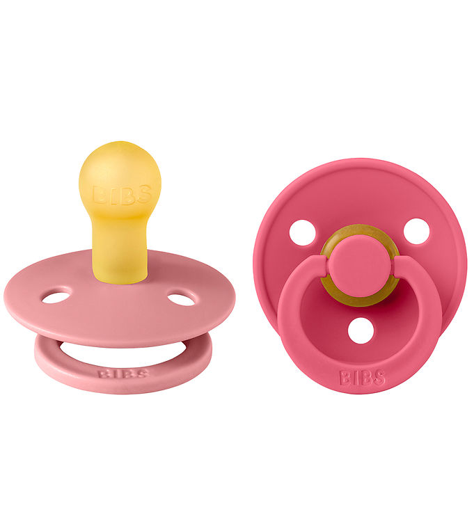 BIBS Rund Colour Sut - 2-Pak - Str. 1 - Naturgummi - Dusty Pink/Coral