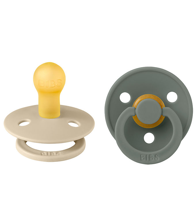 BIBS Rund Colour Sut - 2-Pak - Str. 1 - Naturgummi - Vanilla/Pine
