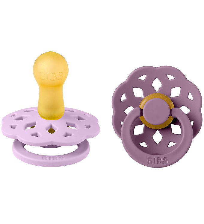 BIBS Boheme Rund Sut 2-Pak Str. 2 Naturgummi - Violet Sky/Mauve