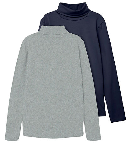 Name It Bluse m. Rullekrave - Noos - NknViggo - 2-pak - Dark Sap Name It Bluse m. Rullekrave - Noos - NknViggo - 2-pak - Dark Sap