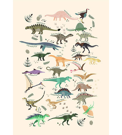 Citatplakat Plakat - Børneplakat - Dinosaurer II - A3 Citatplakat Plakat - Børneplakat - Dinosaurer II - A3