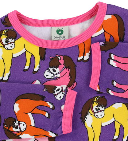 Småfolk Sweatshirt - Purple Heart m. Heste
