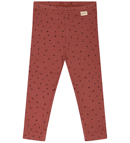 Petit Piao Leggings - Modal - Rib - Berry Dust/Dark Red Petit Piao Leggings - Modal - Rib - Berry Dust/Dark Red