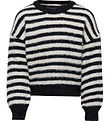 Kids Only Blouse - Knitted - KogNewPiumo - Black/Egret Stripes Kids Only Blouse - Knitted - KogNewPiumo - Black/Egret Stripes