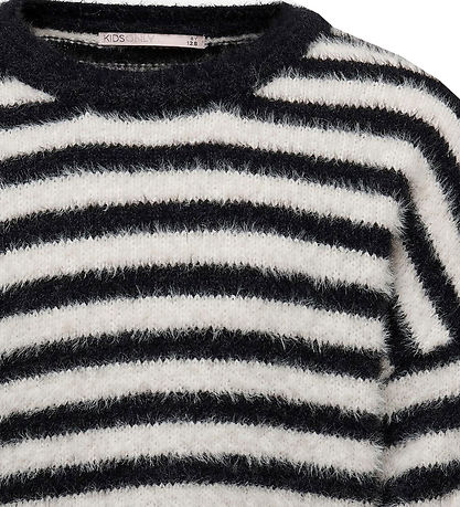 Kids Only Blouse - Knitted - KogNewPiumo - Black/Egret Stripes