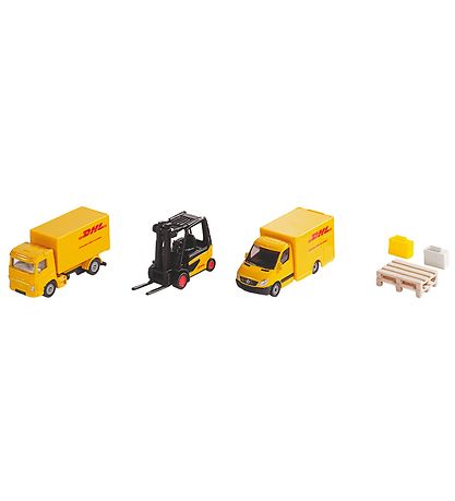 Siku Gavesæt - 7 Dele - 8 cm - DHL Logistiksæt Siku Gavesæt - 7 Dele - 8 cm - DHL Logistiksæt