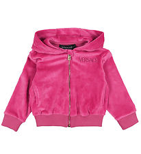 Versace Cardigan - Velour - Fuchsia m. Logo Versace Cardigan - Velour - Fuchsia m. Logo