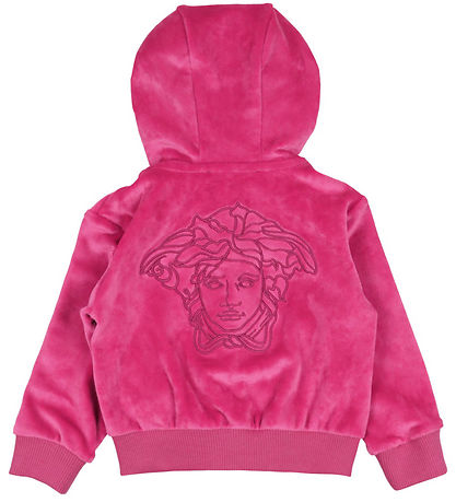 Versace Cardigan - Velour - Fuchsia m. Logo Versace Cardigan - Velour - Fuchsia m. Logo