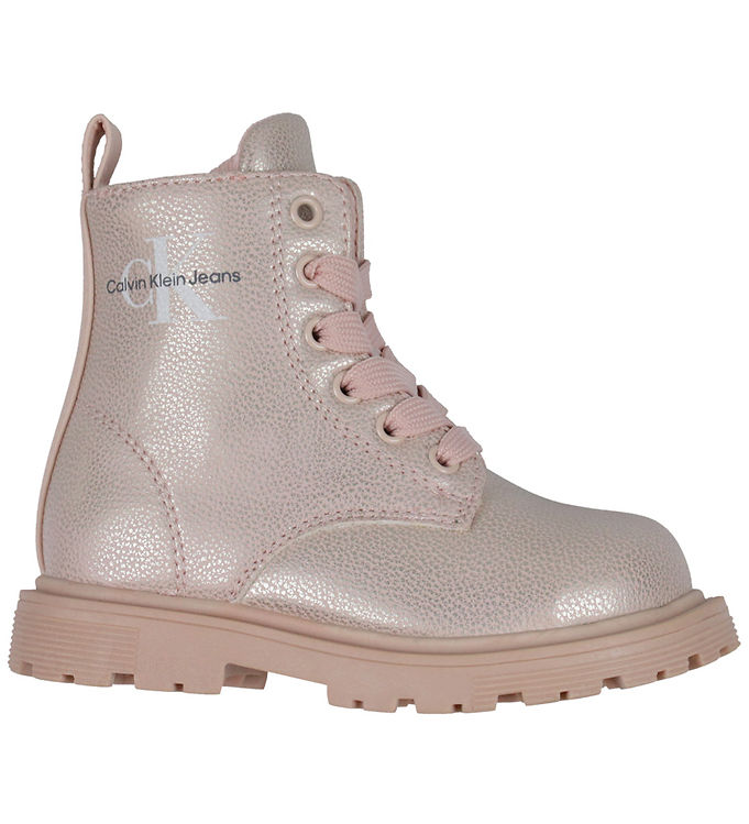 Calvin Klein Støvler - Lace-Up - Metallisk Rosa