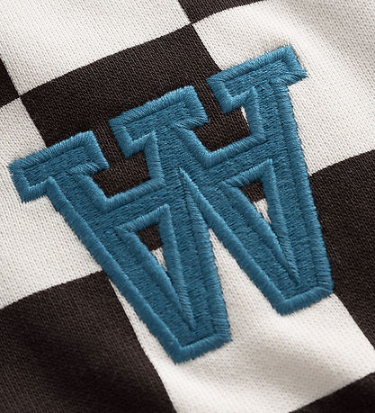Wood Wood Sweatshirt - Rod Kids Checkered - Off-White/Black Coff Wood Wood Sweatshirt - Rod Kids Checkered - Off-White/Black Coff