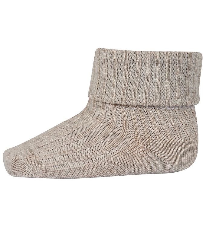 MP Strømper - Rib - Beige Melange