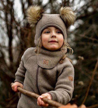 Mikk-Line Elefanthue - Uld - Melange Denver m. Kvaste