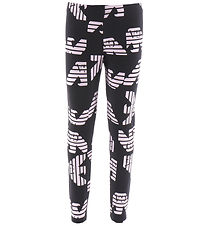 Emporio Armani Leggings - Sort/Rosa m. Logoer Emporio Armani Leggings - Sort/Rosa m. Logoer