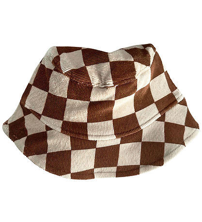 Monsieur Mini Bøllehat - Fløjl - Check Offwhite/Ginger Monsieur Mini Bøllehat - Fløjl - Check Offwhite/Ginger