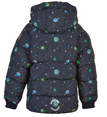 Mikk-Line Dynejakke - Recycled - Dark Navy m. Print