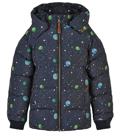 Mikk-Line Dynejakke - Recycled - Dark Navy m. Print