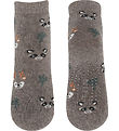 Melton Socks w. Anti-Slip - Forest - Denver Melange