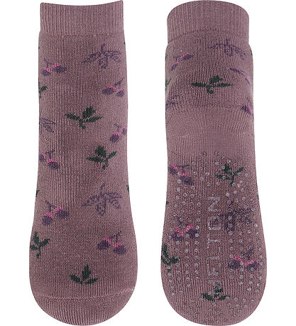 Melton Socks w. Anti-Slip - Maple - Grape Shake
