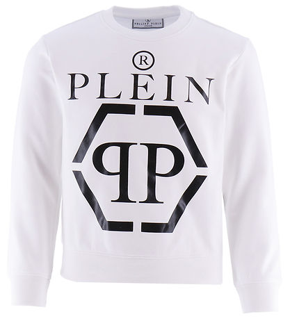 Philipp Plein Sweatshirt - Hvid m. Sort Philipp Plein Sweatshirt - Hvid m. Sort