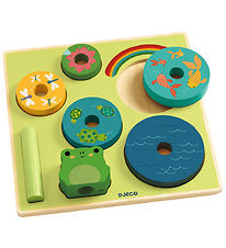Djeco Puslespil/Stabelelegetøj - 8 Dele - Træ - Rainbow Djeco Puslespil/Stabelelegetøj - 8 Dele - Træ - Rainbow