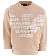 Emporio Armani Sweatshirt - Zenzero Chiaro m. Hvid Emporio Armani Sweatshirt - Zenzero Chiaro m. Hvid