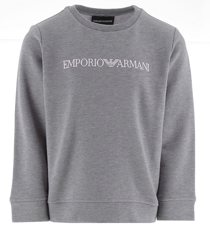 Emporio Armani Sweatshirt - Gråmeleret m. Hvid