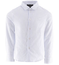 Emporio Armani Skjorte - Hvid/Blåstribet Emporio Armani Skjorte - Hvid/Blåstribet