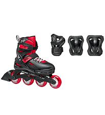 Rollerblade Rulleskøjtesæt - Fury Combo - Sort/Rød - Inliner Rollerblade Rulleskøjtesæt - Fury Combo - Sort/Rød - Inliner