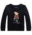 Polo Ralph Lauren Sweatshirt - Holiday - Sort m. Bamse Polo Ralph Lauren Sweatshirt - Holiday - Sort m. Bamse