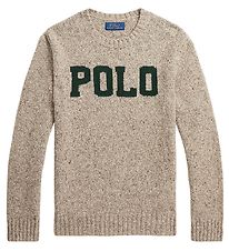 Polo Ralph Lauren Bluse - Uld - Brunmelerert m. Mørkegrøn Polo Ralph Lauren Bluse - Uld - Brunmelerert m. Mørkegrøn