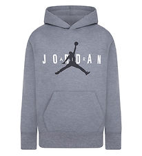 Jordan Hættetrøje - Gråmeleret m. Logo