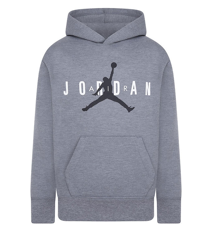 Jordan Hættetrøje - Gråmeleret m. Logo