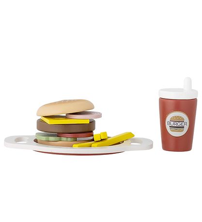 Bloomingville Mini Legetøjsmad - Jools - Burger - 13 Dele - Brun