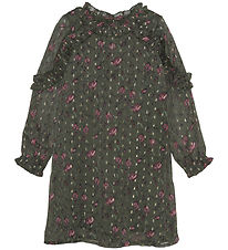 Creamie Kjole - Flower Dot - Olive Night Creamie Kjole - Flower Dot - Olive Night