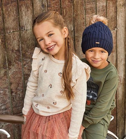 Minymo Hue - Bomuld/Uld - Parisian Night m. Kvast Minymo Hue - Bomuld/Uld - Parisian Night m. Kvast