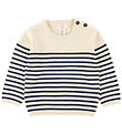 Copenhagen Colors Bluse - Strik - Cream Navy Combi Copenhagen Colors Bluse - Strik - Cream Navy Combi