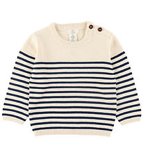 Copenhagen Colors Bluse - Strik - Cream Navy Combi Copenhagen Colors Bluse - Strik - Cream Navy Combi