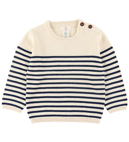 Copenhagen Colors Bluse - Strik - Cream Navy Combi Copenhagen Colors Bluse - Strik - Cream Navy Combi