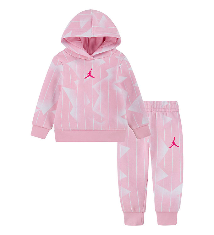 Jordan Sweatsæt - Medium Soft Pink m. Hvid